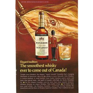 Windsor Canadian Supreme Whiskey Canada 1960s Vintage Print Ad 9 inch